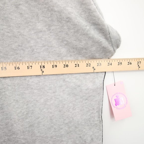 2-Piece Set Juicy Couture Terry Cloth Gray Black Short Sleeve Top Joggers XL - Picture 13 of 15